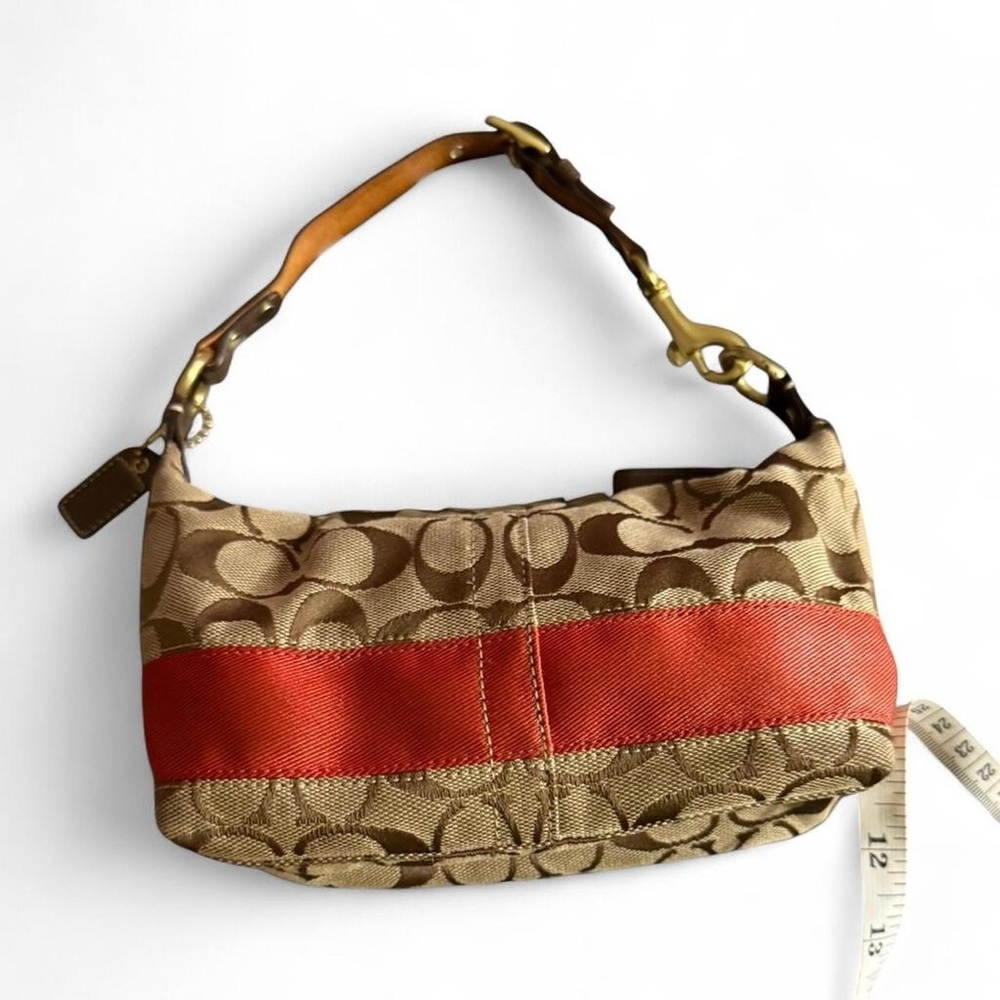 Coach Tan and Red Shoulder Bag